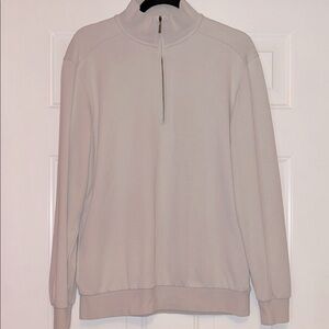 Ashworth Men's Quarter Zip Sweater MED Beige Casual Golf Neutral Preppy